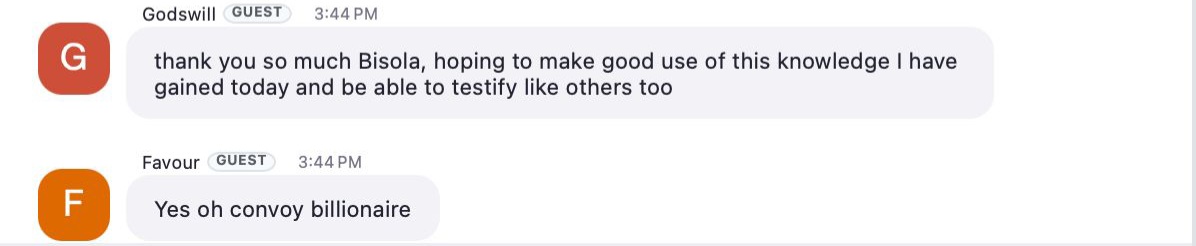 Testimonial from Godswill & Favour